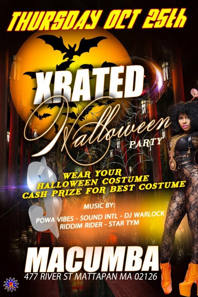 X RATED HALLOWEEN PARTY flyer — Mattapan, MA