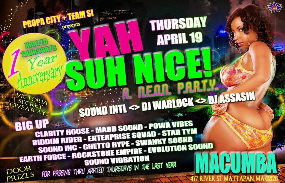 YAH SUH NICE — X RATED THURSDAYS 1 YEAR ANNIVERSARY NEON PARTY flyer